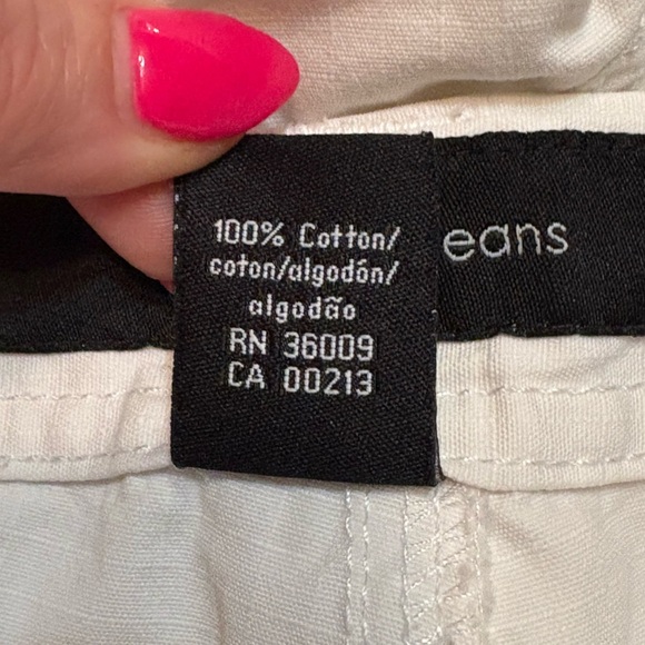 Calvin Klein 100% cotton, white cropped wide leg pants - Picture 9 of 13